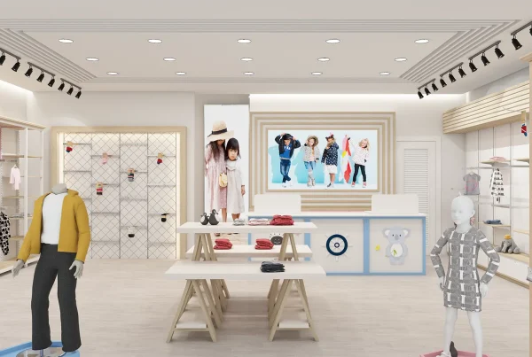 kidshop çocuk giyim mağaza tasarımı